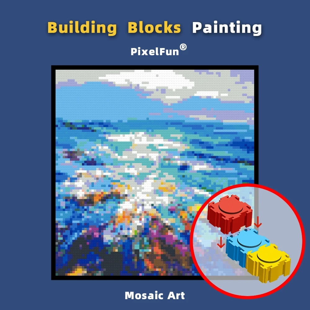 Sea Fish Abstract Diy Building Blocks Mosaic Pixel  Art Photo Custom Birthday Beautiful Flower Oil Style Decorative Painting Toy