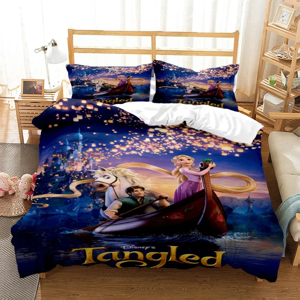 Disney Enhanced Duvet Cover Pillowcase, Children's Bedding Set Cartoon Pattern 3 Piece Set King size bed, home comforter set