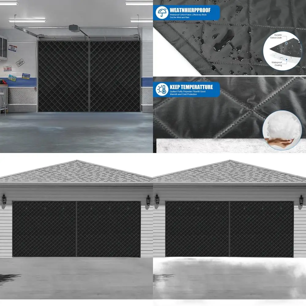 

Изоляция зимней гаражной двери: атмосферостойкая, ветрозащитная, звукоизоляционная штора (16x7 футов)