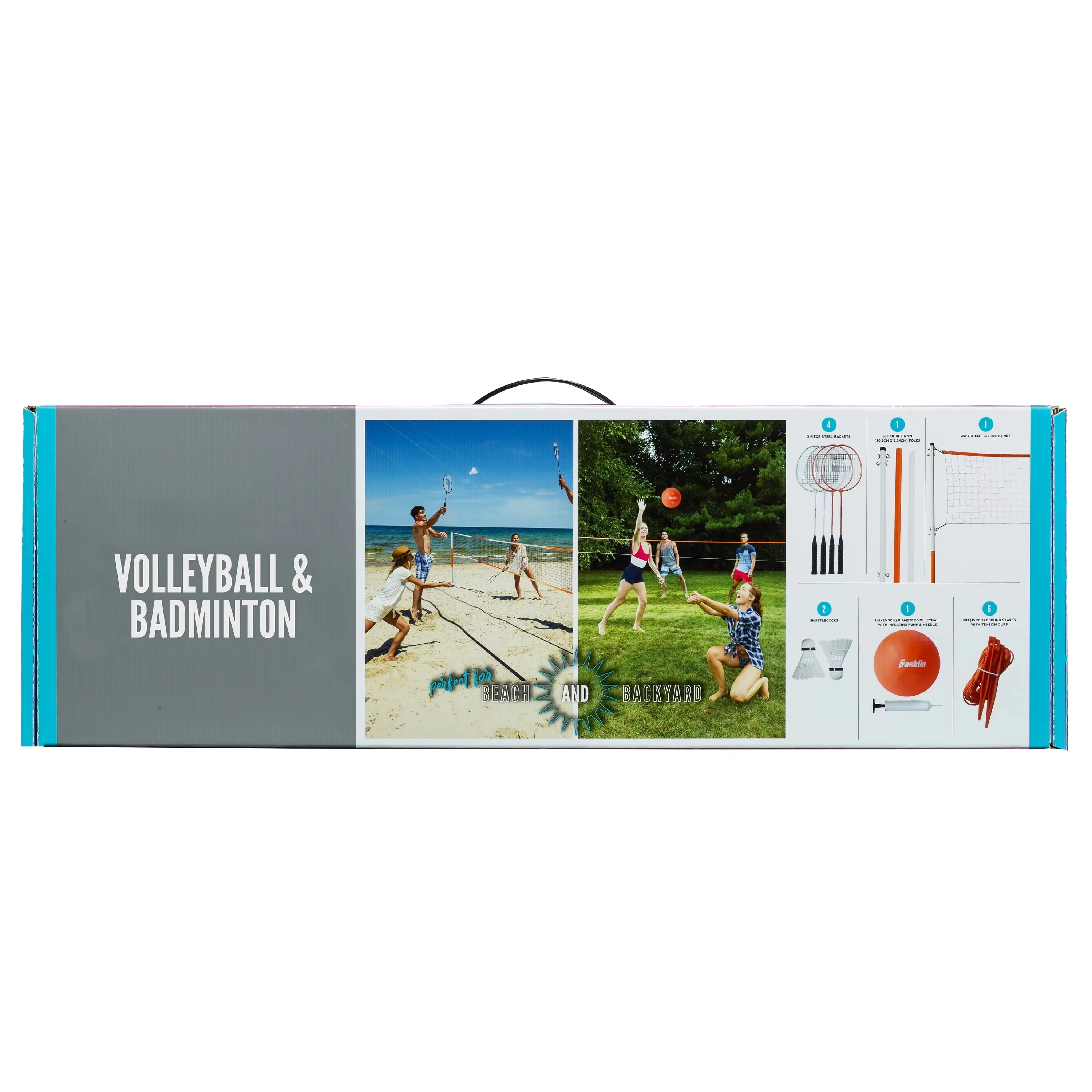 バレーボール＋バドミントンネットセット - フルセット - 持ち運び簡単、すべてのアクセサリーが付属