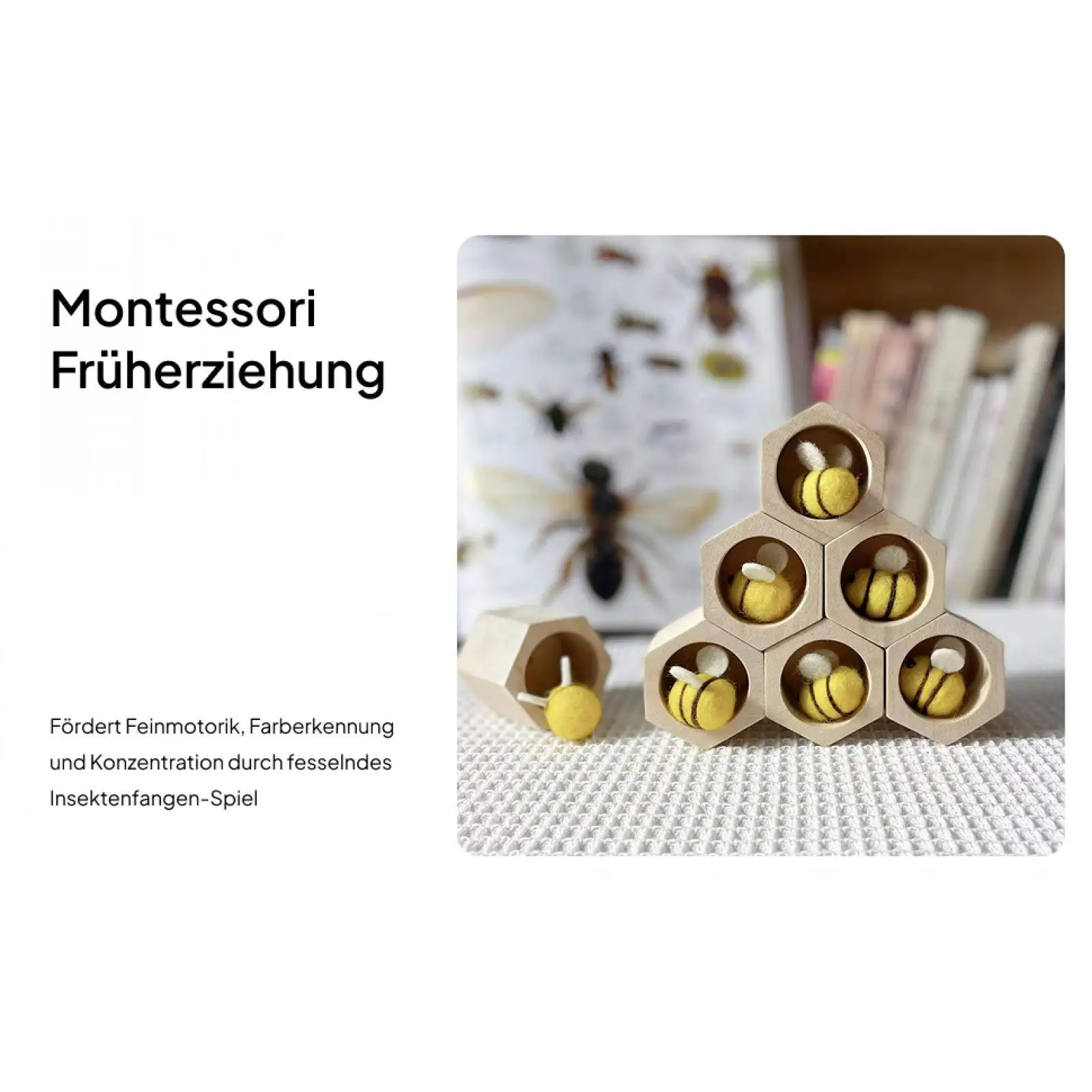 Holz-Bienenstock-Spiel, frühe Bildung, Kindheit, kognitiv, früh