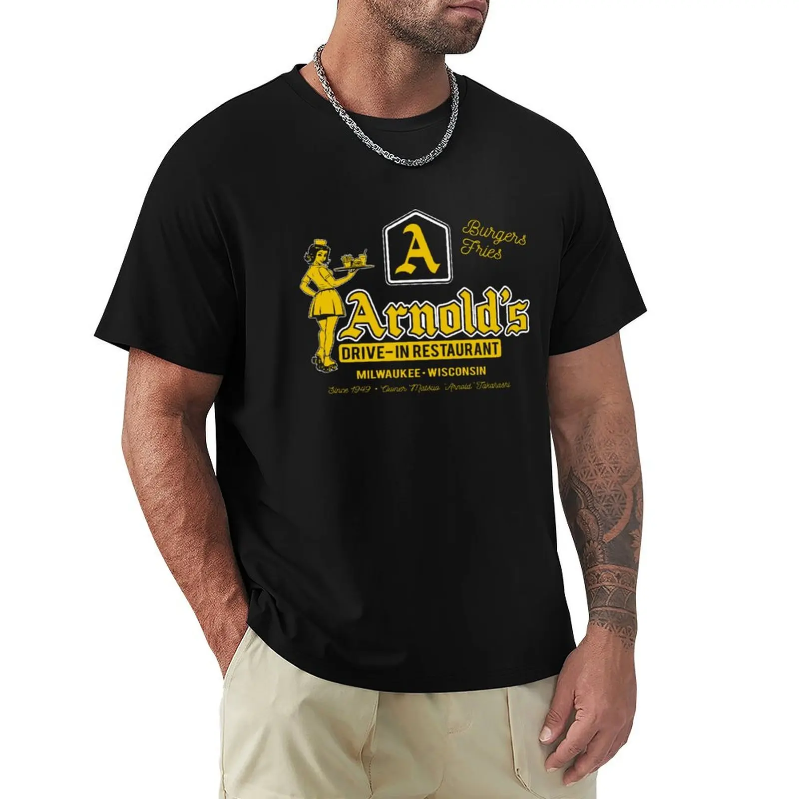 

Arnold's Drive In Restaurant Happy Days T-Shirt street wear Personalized t-shirt mens designer clothes
