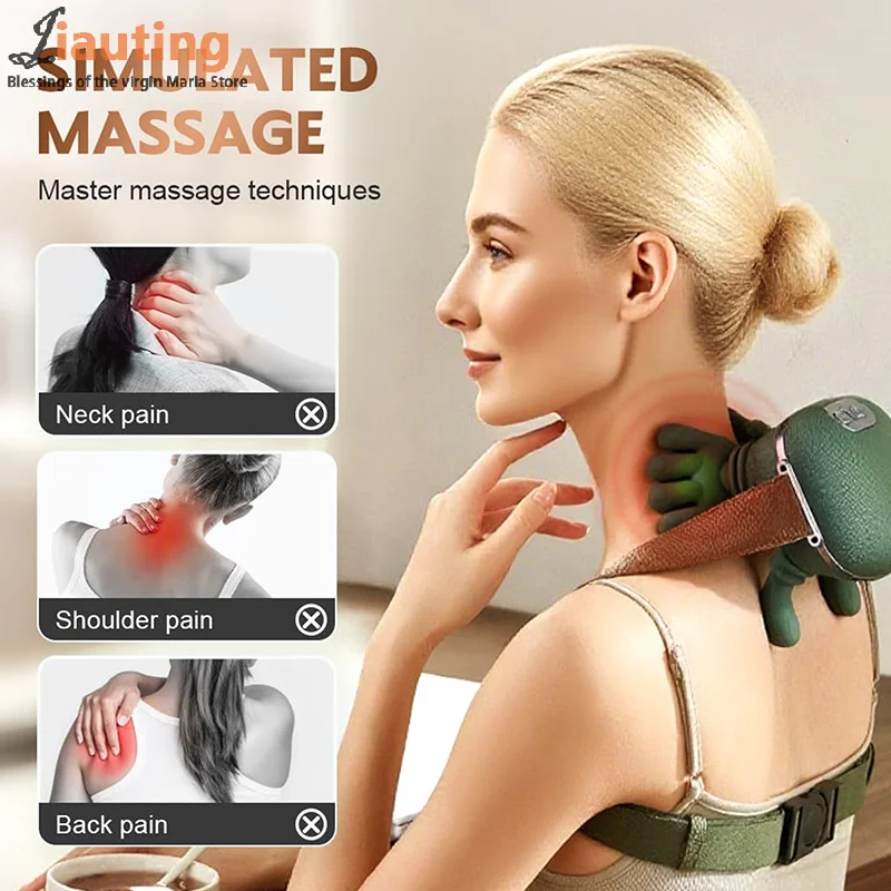 Neck Massager With Real Hand Simulation Wireless Portable Neck And Back Massager 4D Kneading Massage Design For Pain Relief