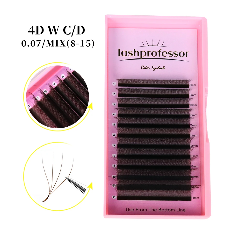 

4D W Shape Eyelash Extensions Brown L/M/C/D Premade Volume Fans W Style YY Lashes Comfortable New Volume False Eyelash Extension