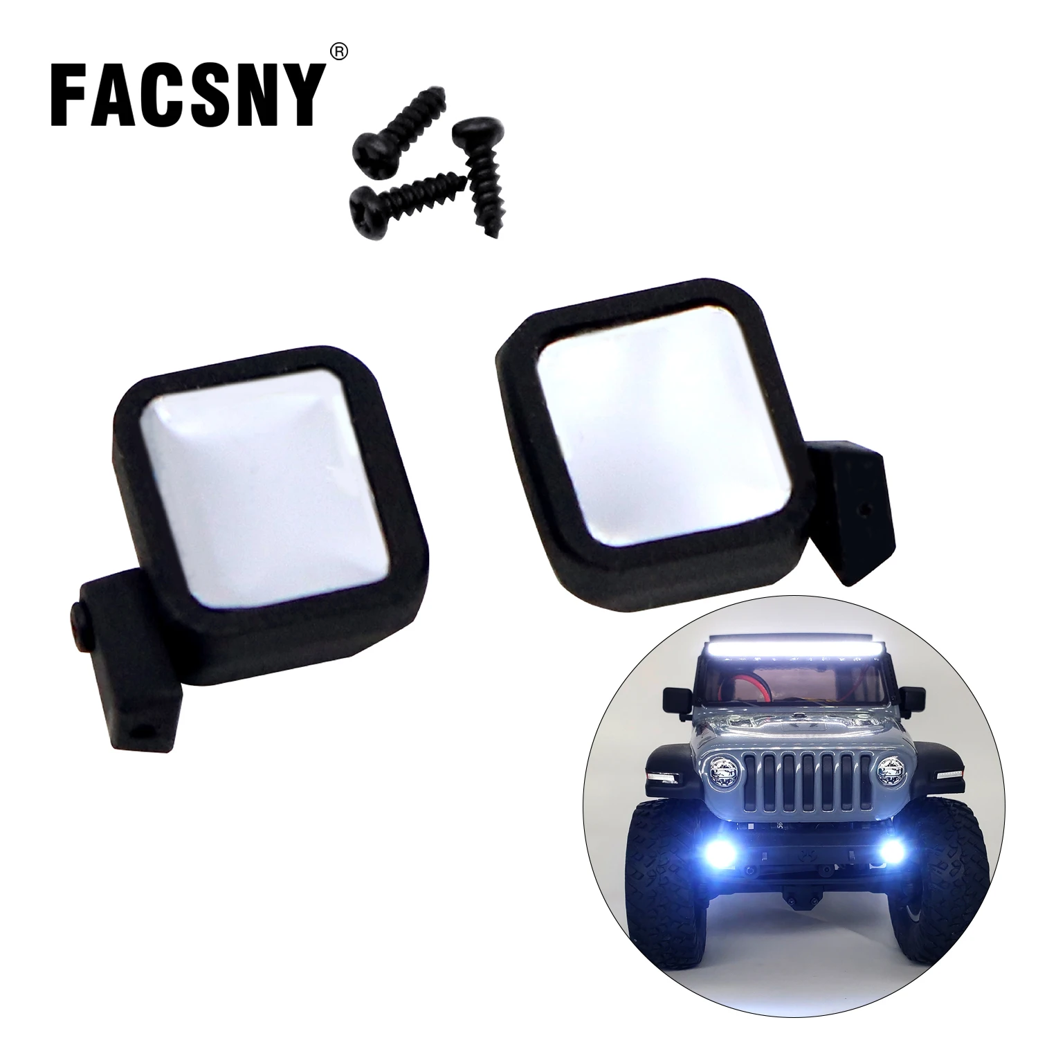SCX24 Lens Rearview Mirror For 1/24 RC Crawler Car Axial SCX 24 AXI00005 Gladiator AXI00002 90081 JEEP Wrangler Upgrade Parts