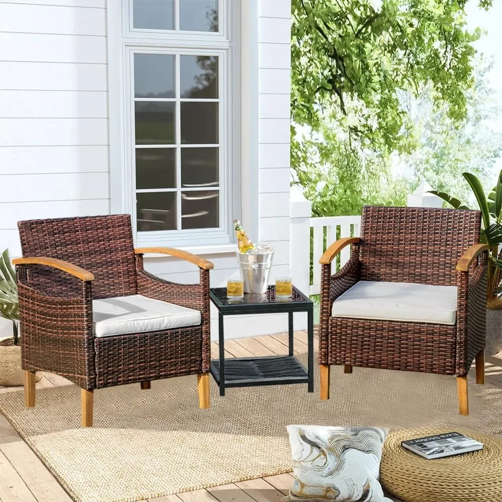

3PCS Outdoor Courtyard Furniture Set Outdoor Furniture Set with Table Outdoor Lawn Courtyard Chair Set 2 sets