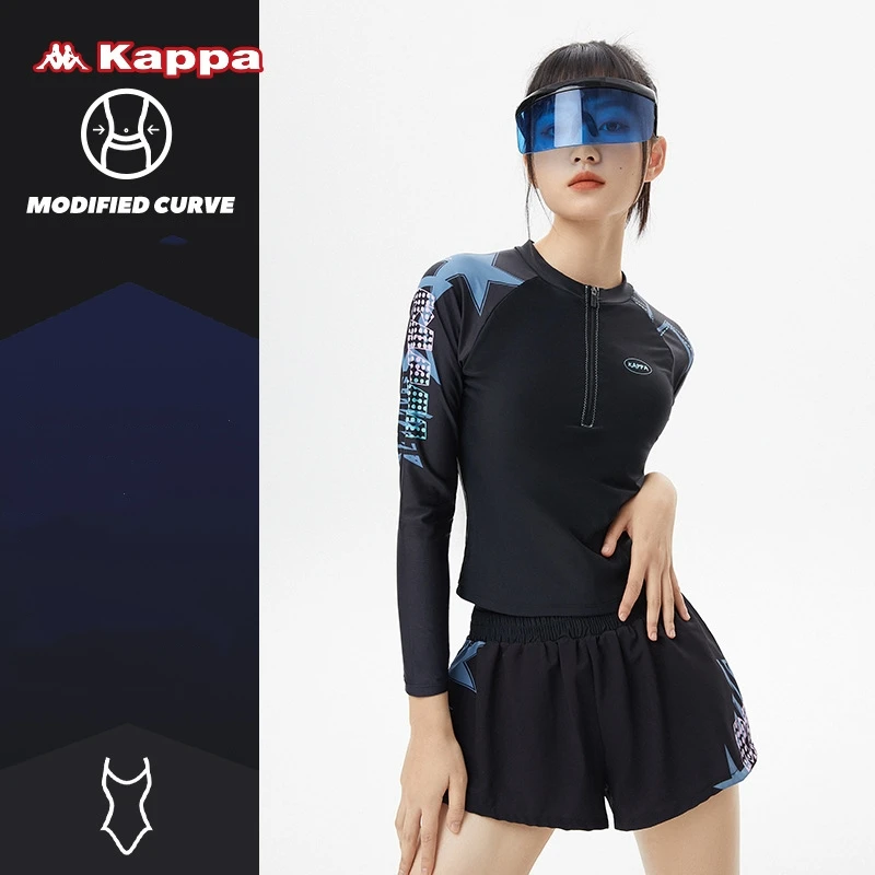 Women UV Protection WaterProof Outdoor Beach Swim Shirt Trunks Beach Glasses Cap Long Sleeve Quick-Dry Push Up Bathing SwimWear