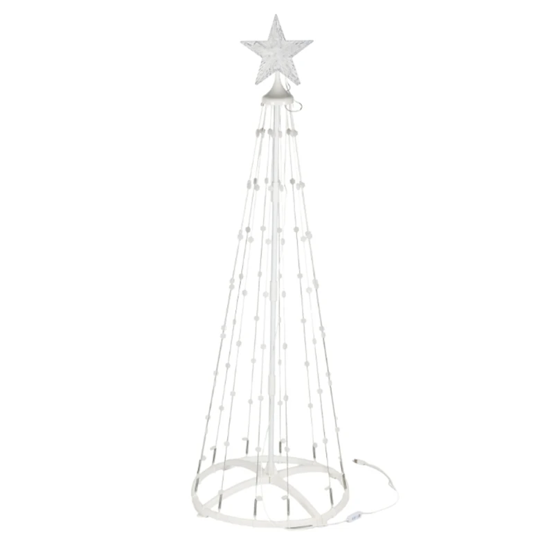 Intelligente App-gesteuerte bunte Kegel-Weihnachtsbaum-Lichter, ferngesteuert, USB-betrieben, Metallrahmen, Party-Dekoration
