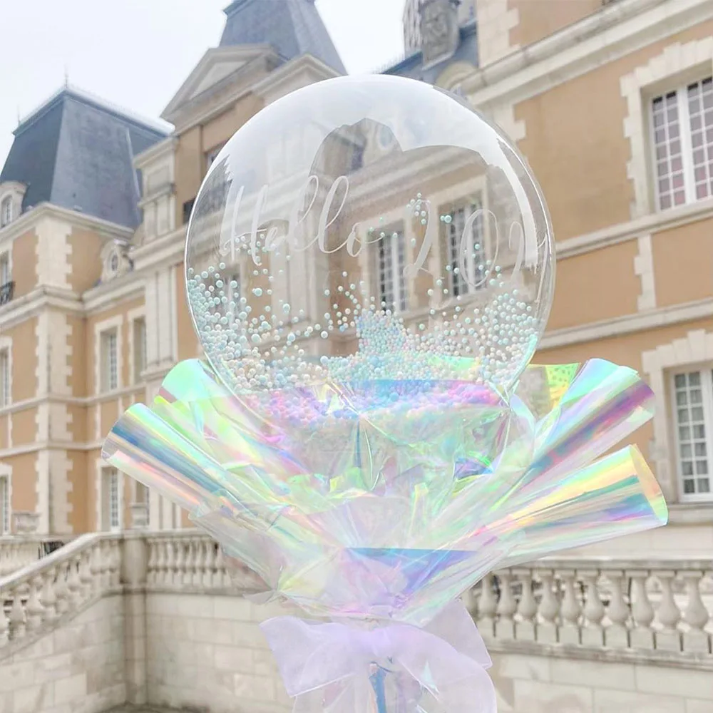 50pcs Pre-stretched Bobo Balloons Transparent Bubble Balloon Clear Balloon Led Balloon Baby Shower Birthday Wedding Party Decor