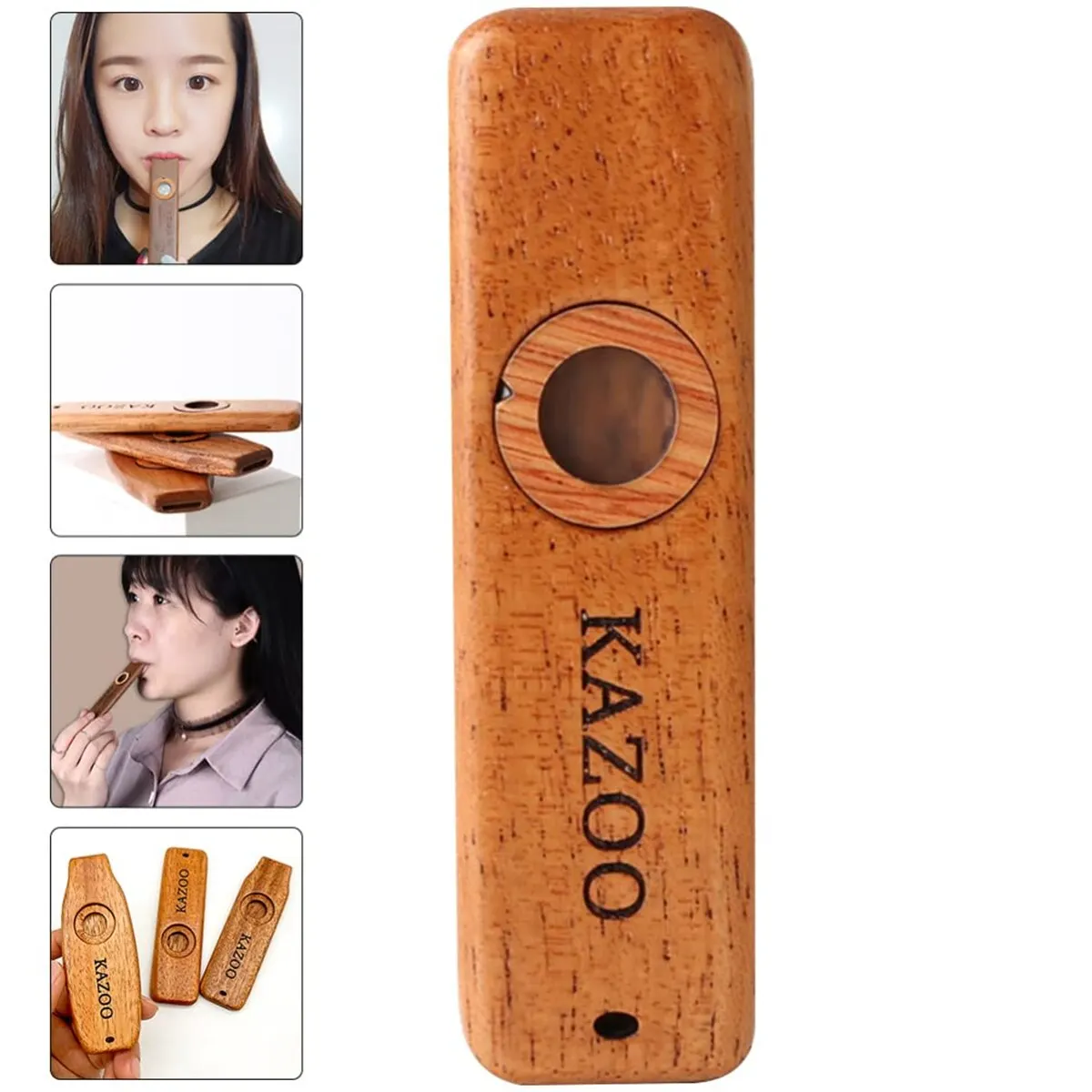 Wooden Kazoo With Lanyards Professional Lightweight Portable Kazoo Flute Diaphragms And A Beautiful Gift Box-Woodwind Instrument