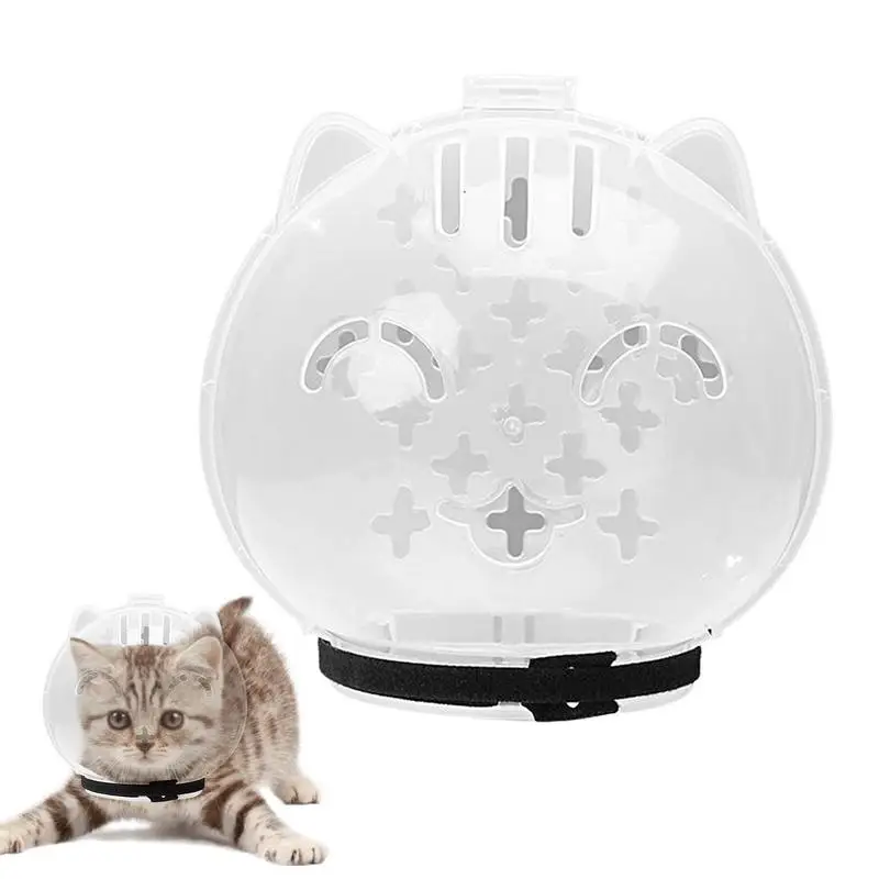 

Кошачий шлем для ухода за когтями, прозрачный чехол для предотвращения кусания, регулируемый шлем котенка-космонавта, инструменты для бритья для домашних животных, защитные навоздики