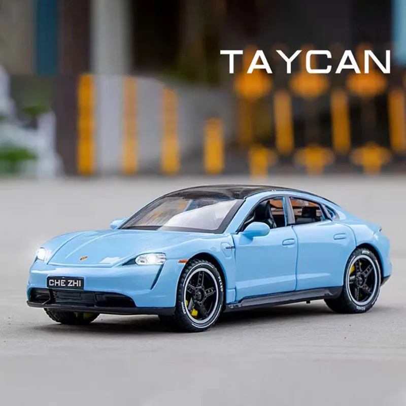 

Литый под давлением масштаб 1/32, имитация спортивного автомобиля Taycan, модель классического фотоаппарата, статический дисплей в подарок