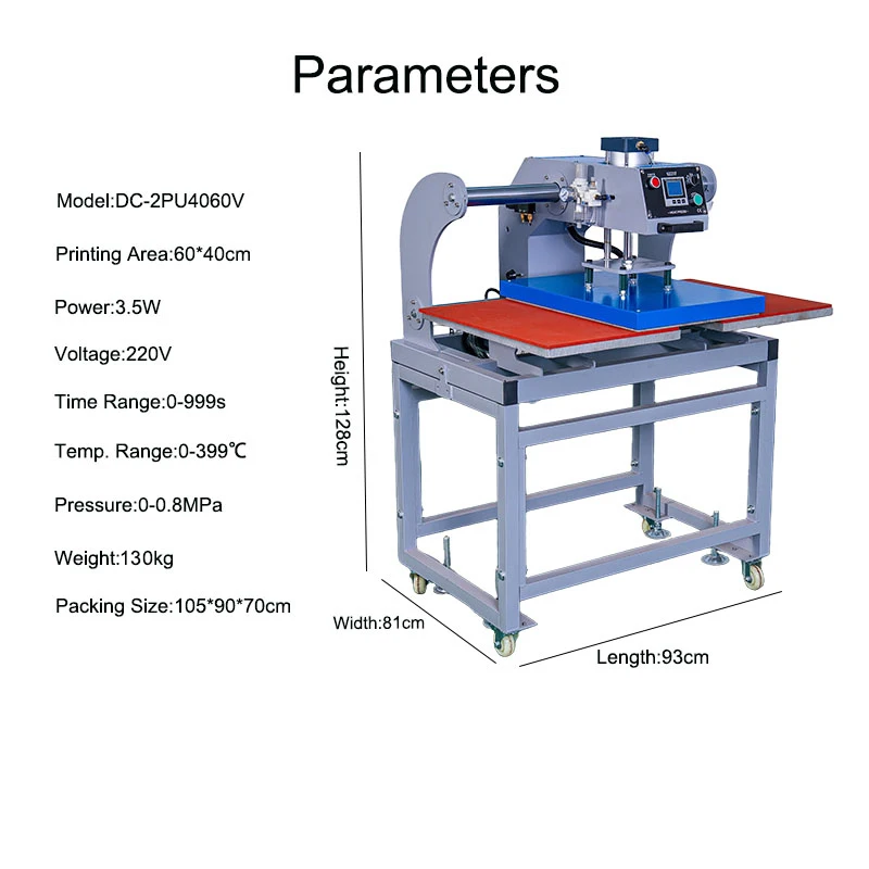 Heat Transfer t Shirt Vinyl Pneumatic Dual Station Heat Press Machine for t Shirt Printing Factory Price Small Business 40x60cm - view 2