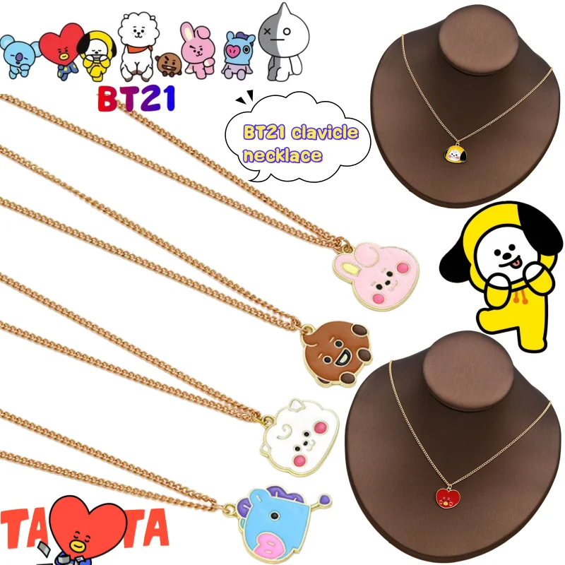 

Цепочка на ключицу BT21 Koya RJ Shooky Cooky Chimmy: креативный, высококачественный аниме-принт, милый и простой дизайн для пар, украшение в стиле Джокер