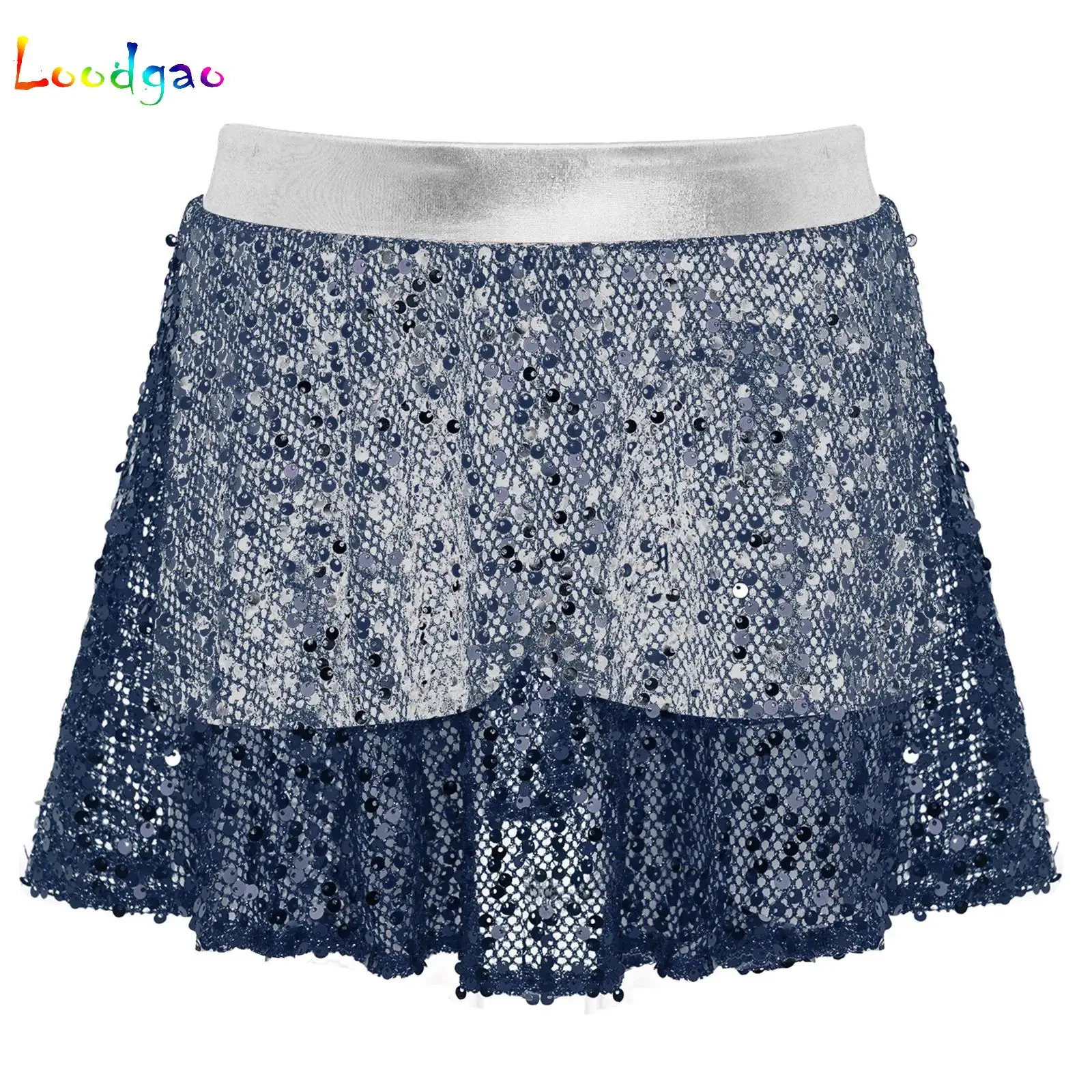 

Ballet Skirt Girls Dancing Kids Dance Skirt Sparkling Sequins Elastic Waist Short Dance Skirt for Girls Tutu for Ballet Practice
