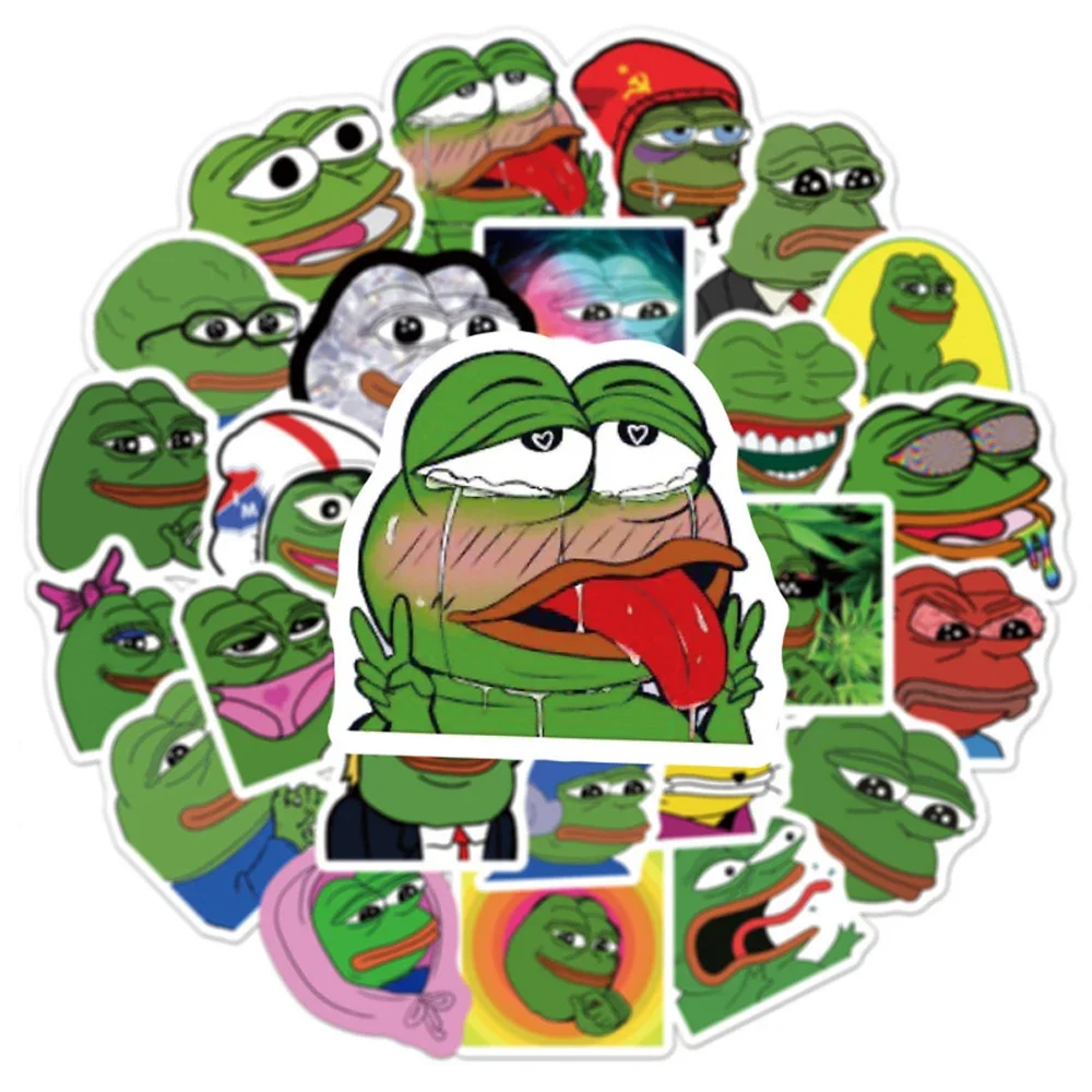 

10/30/50PCS Funny Meme Frog PEPE Graffiti Stickers For Skateboard Helmet Phone Bicycle Computer Notebook Car Kid DIY Cartoon Toy