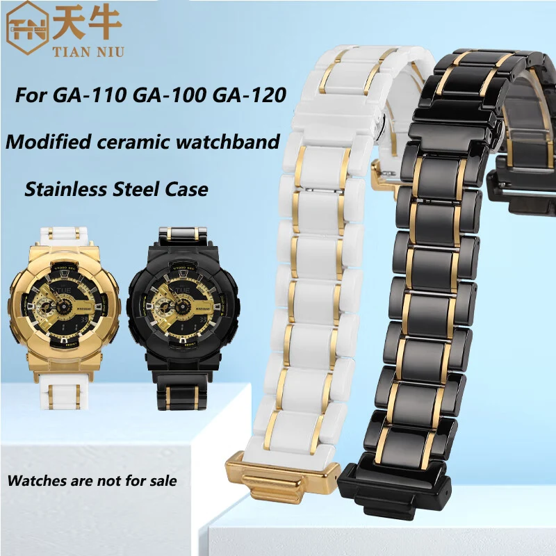 

GA110 modification set for G-SHOCK Casio GA-110 GA-100 GA-120 modified stainless steel case ceramic strap with metal adapter