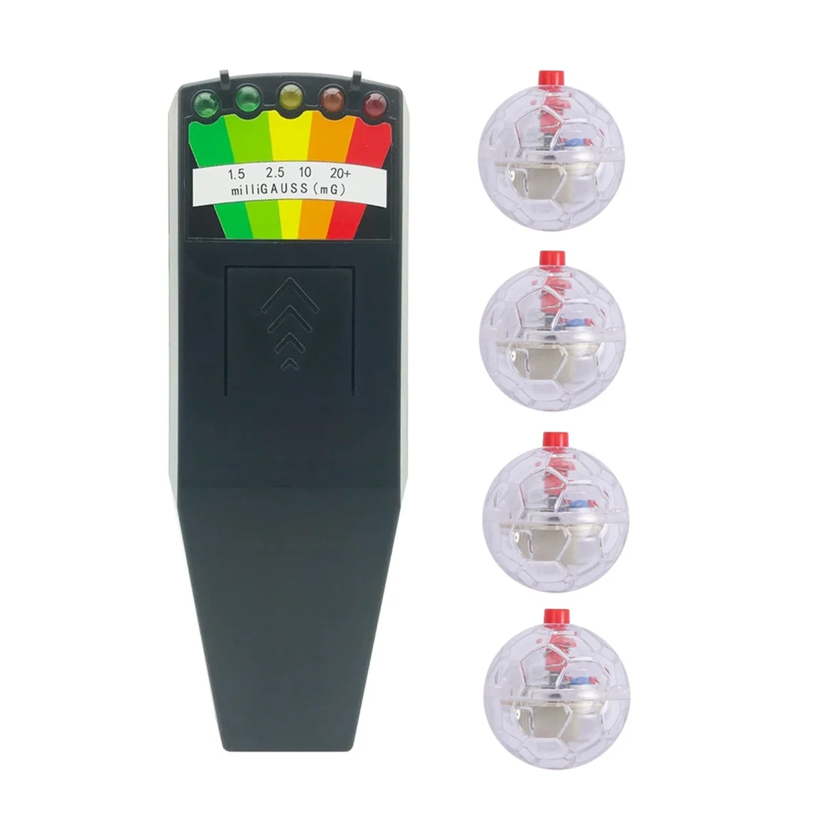 

Hot New Ghost Equipment Kit, EMF Meter and 4 Pcs Motion Light Up Cat Balls, Emf Meter Detector Ghost Equipment