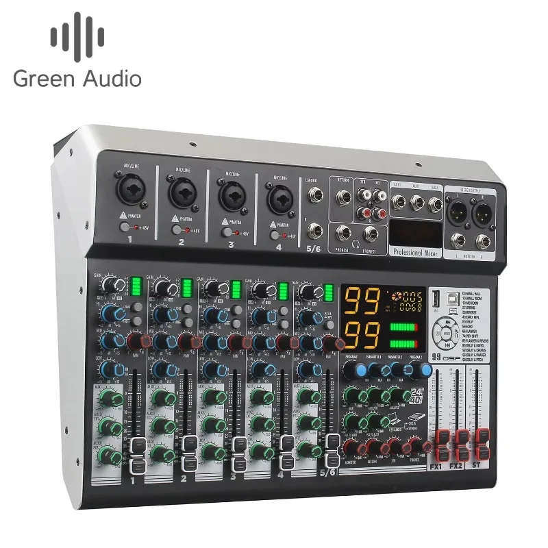 GAX-MS80 Built-in Dual-channel 99 DSP Digital Reverb Effects 6/8/10 Channel Professional Audio Console Mixer