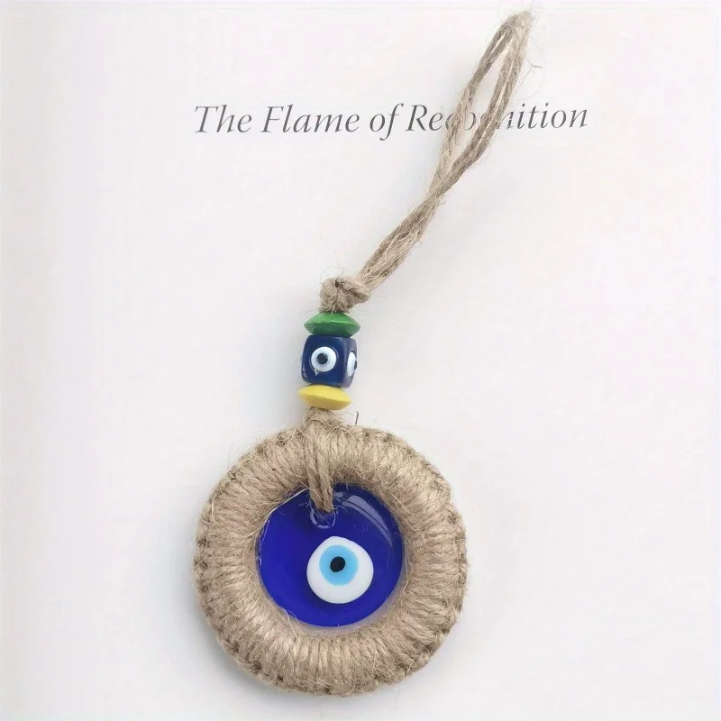 

Handmade Woven Pendant Keychain Devil's Eye Pendant Blue Glass Eye Wall Decoration Car Bag Decoration