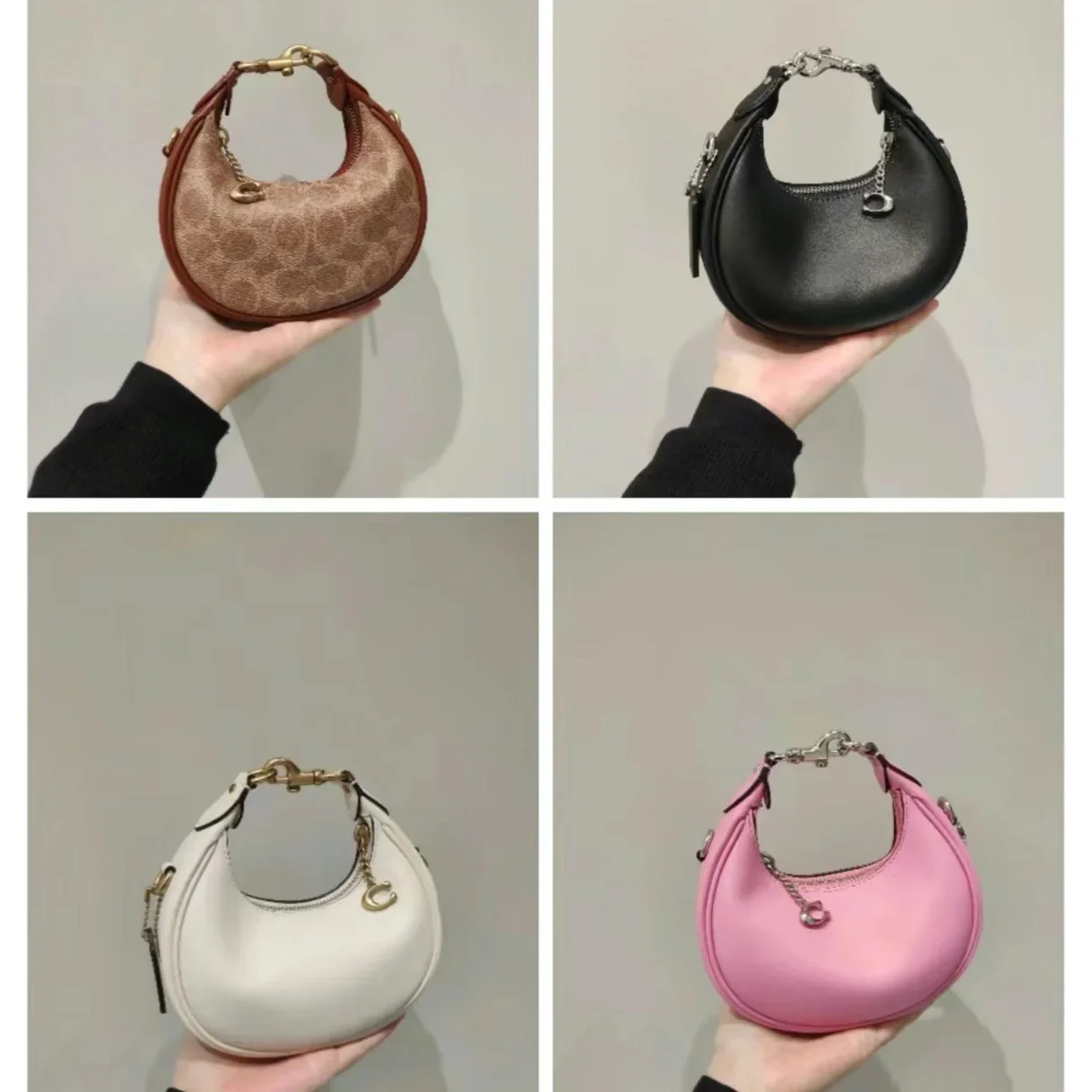 2024 New Mini Half-moon Handbag Women's Crossbody Bag Genuine Leather Shoulder Bag Small Trash Fashion Accessory