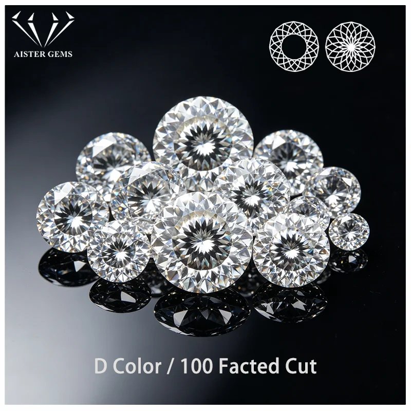 Gra Certificate Loose Moissanite Stone - 100 Batu Moissanite Potongan D Warna,