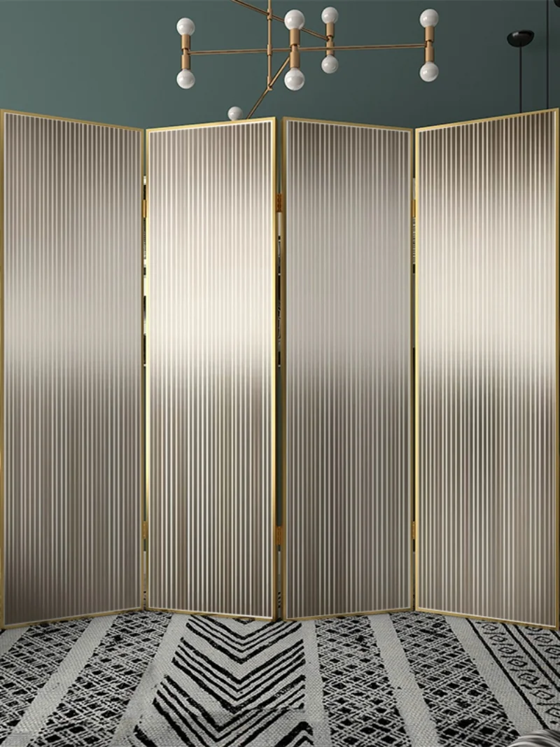 

Light luxury lines simple aluminum alloy movable folding screen home living room decoration bedroom bedside blocking partition