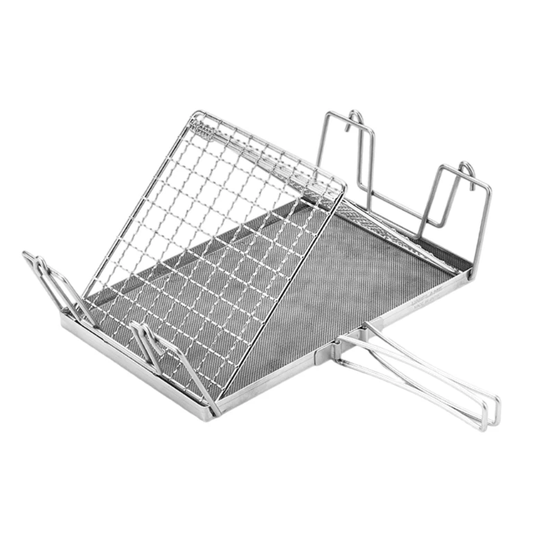 Bread Toaster Stand Folding Grill for Campfires & Picnics Adjusted Barbecue Stainless Steels Camping Toaster Holder Rack