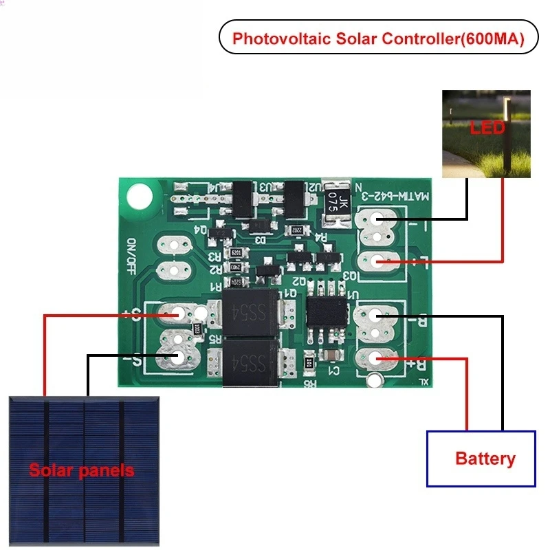 Automatic Solar Panel Battery Charger Board Night Light LED Lamp Control Switch Battery Charger Charging Controller Module