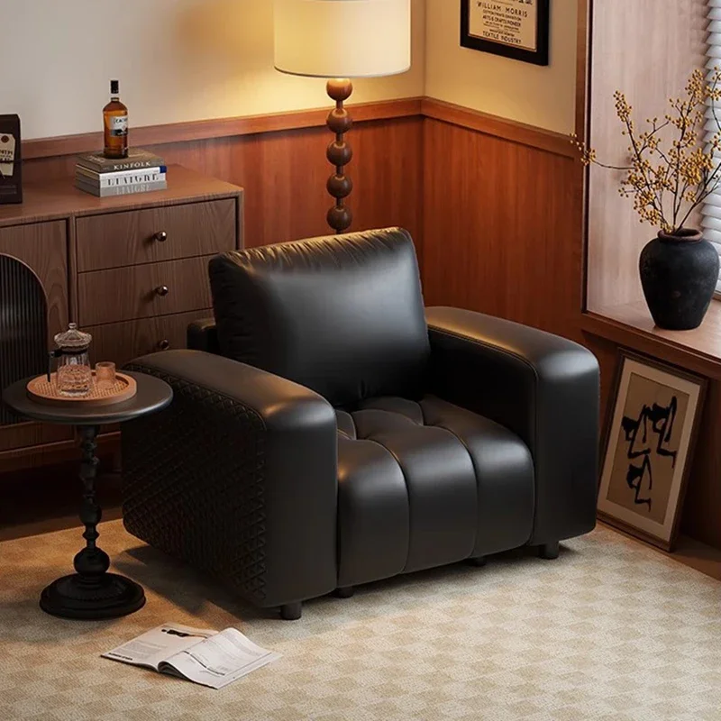 

Individual Vintage Living Room Chairs Leather Sofa Bedroom Comfortable Living Room Chairs Relax Makeup Poltrona Salon Furniture