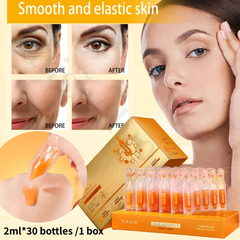 

Astaxanthin Ampoule Anti Aging Face Serum Anti-aging Wrinkles Skin Brighten Whitening Hydrating Face Care Essence 30pcs/set