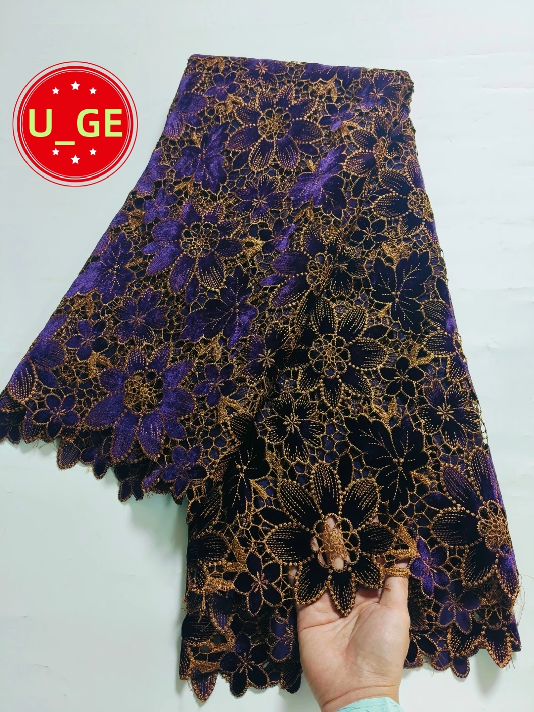 

Hot sales Latest Delicate Best Quality Soft Embroidered Velvet lace fabric For Party Evening Dress U_Ge5898 U_GE5398