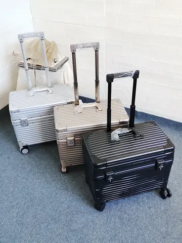 알루미늄 프레임 16인치 플립 커버 당김 막대 케이스 18인치 수하물 탑승 상자 수평 남성용 여성용 여행 사진 상자