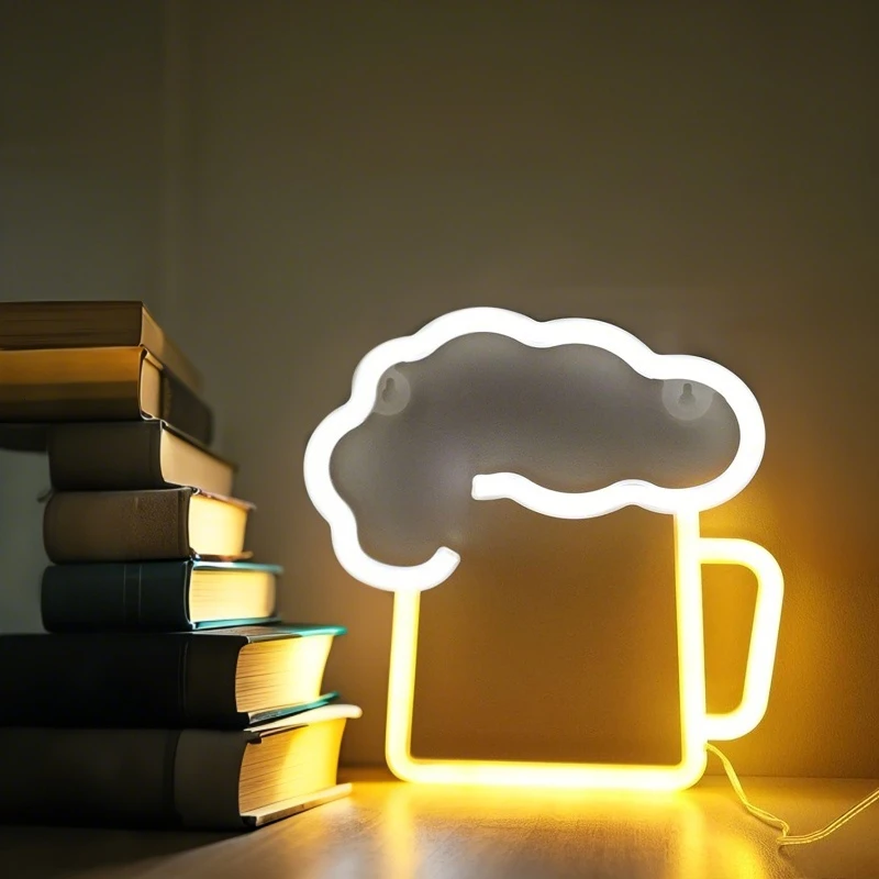 البيرة LED النيون تسجيل بطارية USB بالطاقة مشرق توهج ديكور هدية مثالية للزوج مثالية لشريط حانة المنزل بار رجل الكهف للحزب #5