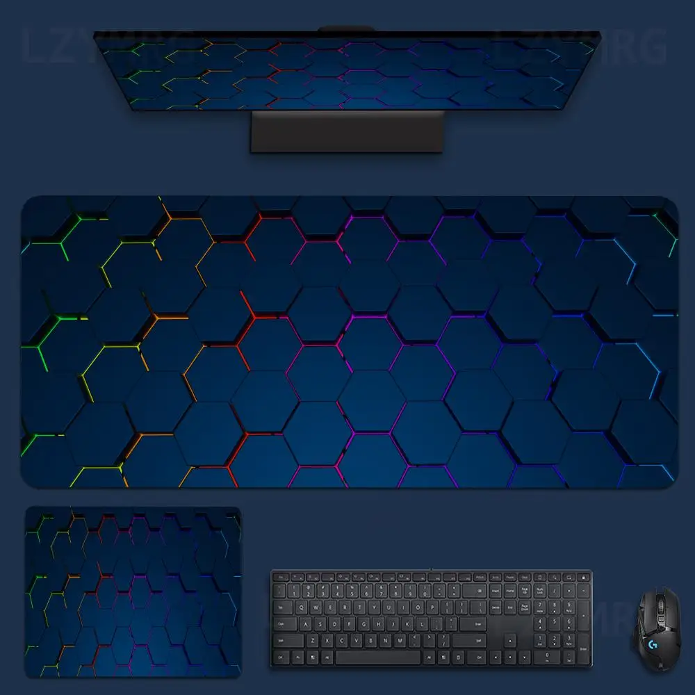 لوحة ماوس هندسية سداسية لوحة ألعاب الكمبيوتر لوحة المفاتيح XXL لوحة ألعاب ناعمة مكتب مكتب الوسادة عدم الانزلاق لوحة ماوس سطح المكتب #3