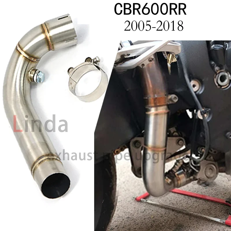 For Honda CBR600RR 2005-2018 motorcycle exhaust systems Modified Stainless Steel Middle Link Pipe motorcycle accessories