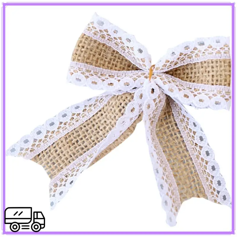 عالية الجودة 30 قطعة DIY التعبئة خمر الخيش الجوت الطبيعي هسه الانحناء الشريط الزفاف الديكور Mariage هدية صندوق التفاف Bowk #1