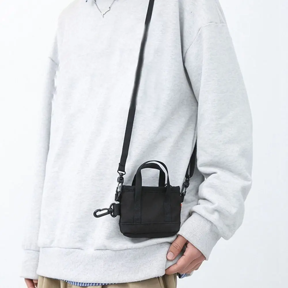 Portable Nylon Coin Purse Pendant Card Holder Korean Style Men Wallet Zipper Pouch Keychain Mini Crossbody Bag Student