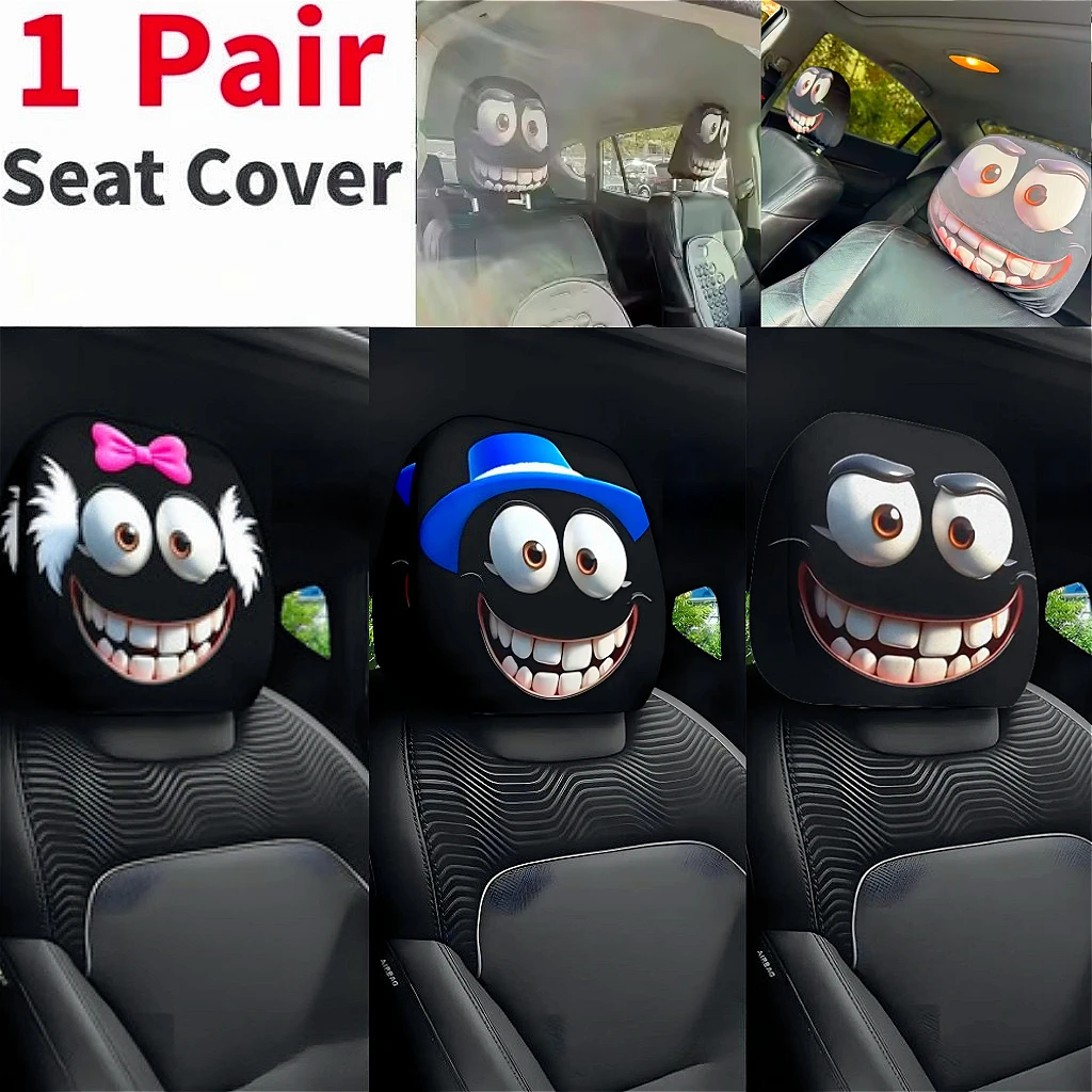 

Demon Cat 1 Pair Car Pillowcase Halloween Gifts 3 Style Cute Animal Funny Car Printed Pillowcases Horror Atmosphere Prank Props