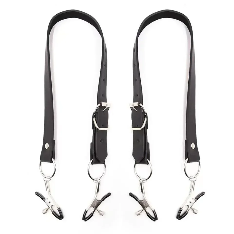 Pussy Open Labia Spreader Straps Clitoris Clamps 1pairs BDSM Gynecological Bondage Restraint Wrap Adult Game Sex Toys for Women