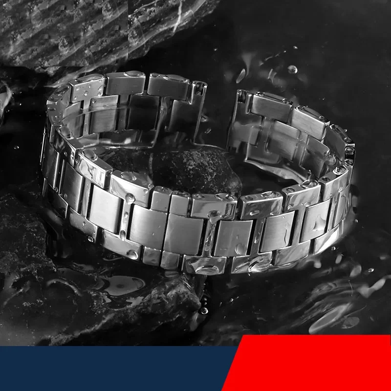 16mm 17.5mm 20mm 22mm 23mm pulseira de relógio de aço inoxidável para cartier tank sololaire pulseira de relógio de aço fino masculino e feminino