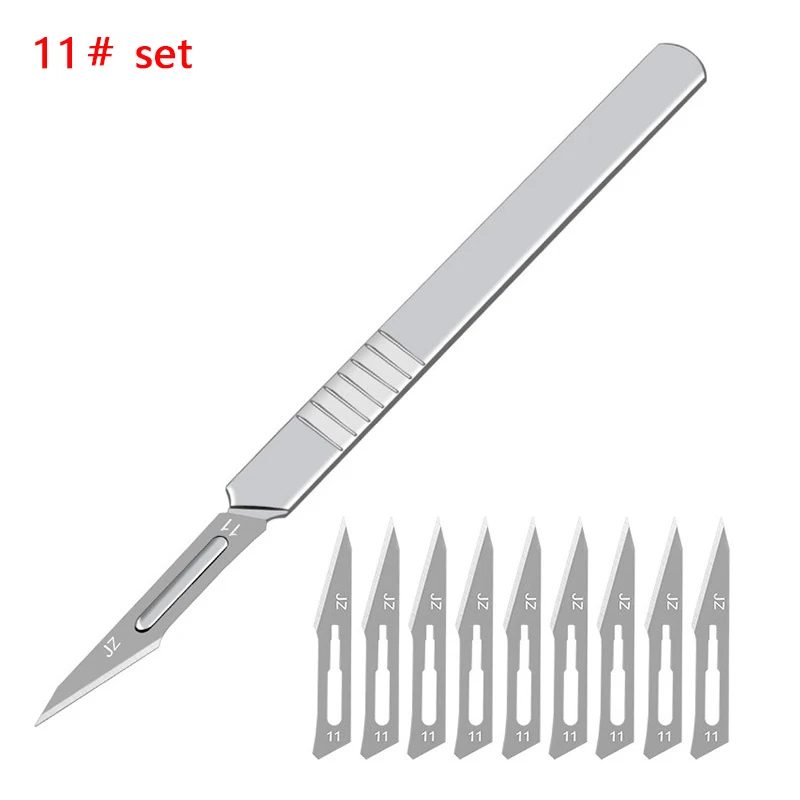 11# 23# Carbon Steel Carving Metal Scalpel Blades Handle Scalpel DIY Cutting Repair Surgical Knife Paper Cutting Tool Kits