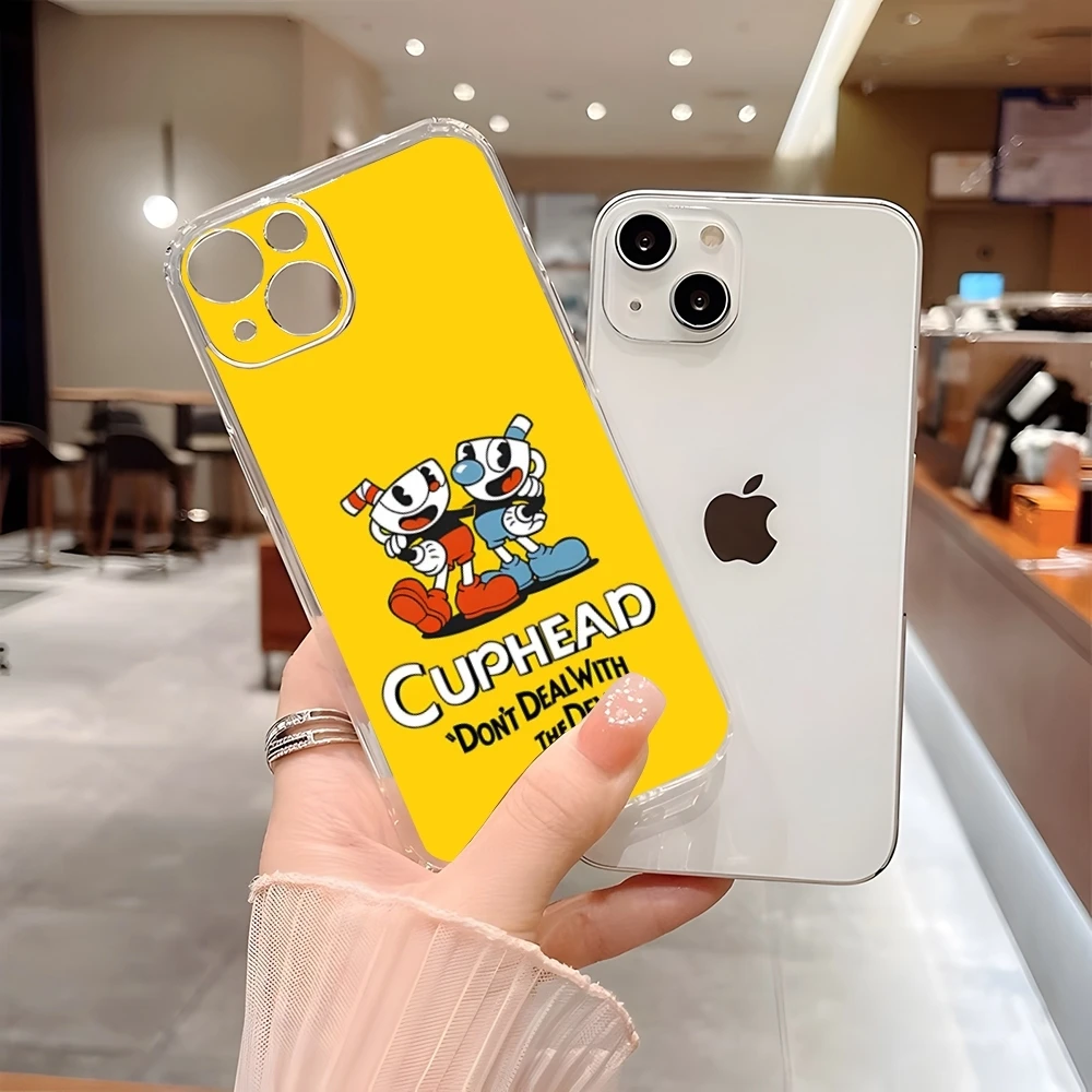 Cuphead Poster Phone Case For Iphone 15 Pro Max 14 16 Plus 11 12 Mini 13 Pro 7 8 X XR XS SE Transparent Back Cover