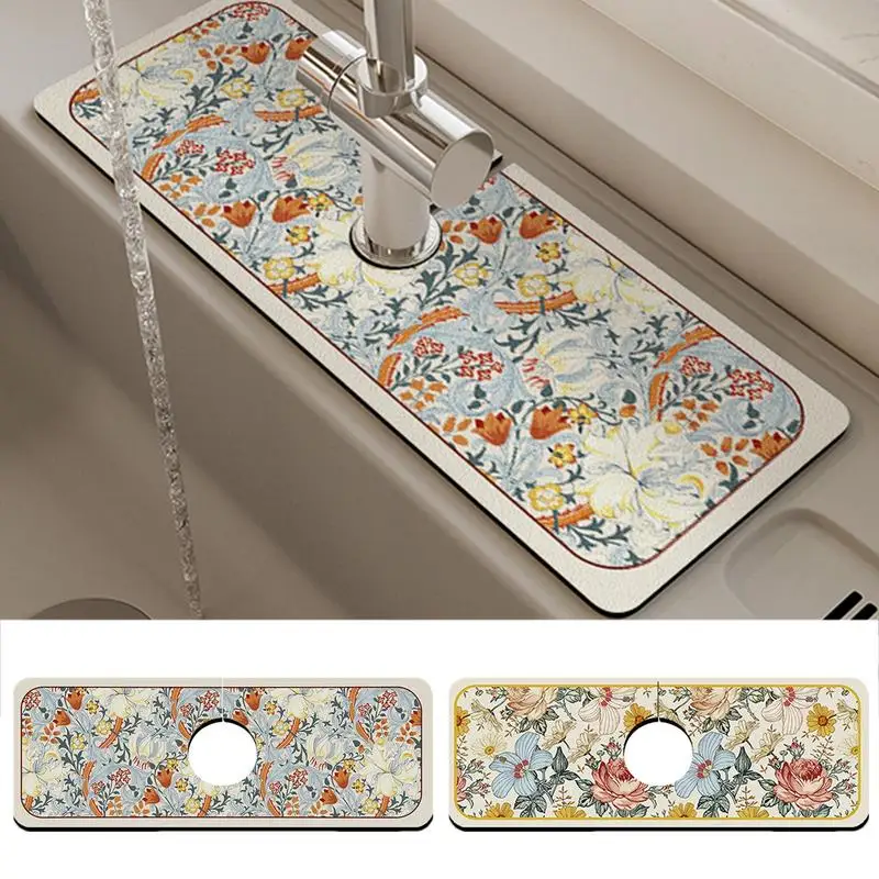 

Splash Guard For Sink Kitchen Diatom Mud Faucet Handle Drip Catcher Tray Splash Guard Drying Pad With Strong Absorption For