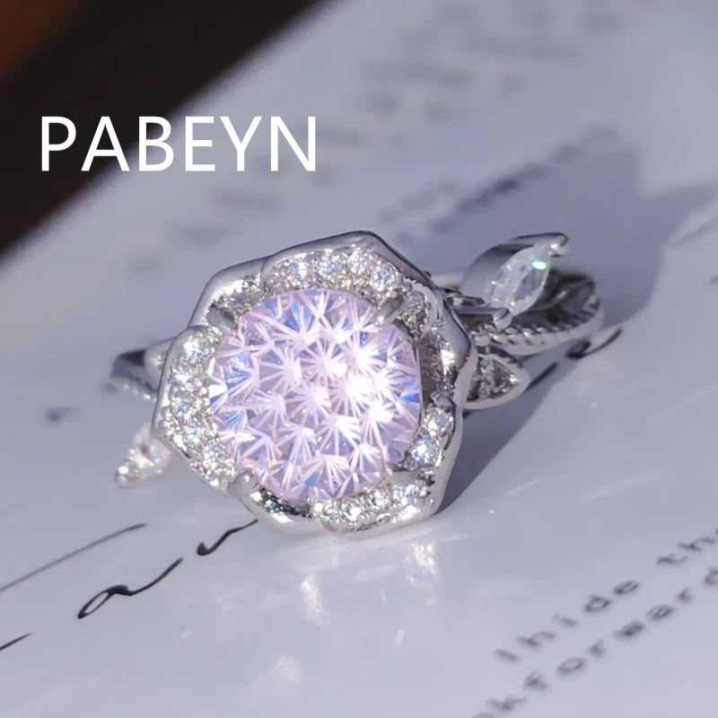 925 Sterling Silver Stylish Elegant Dahlia Cut Zircon Rose Ring Ladies Jewelry Holiday Anniversary Gift