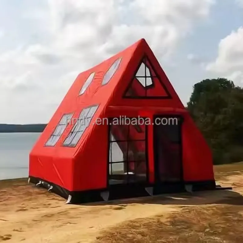 

New Design Factory Custom Winter Inflatable Tents With 100% Waterproof Air Red Color Tent