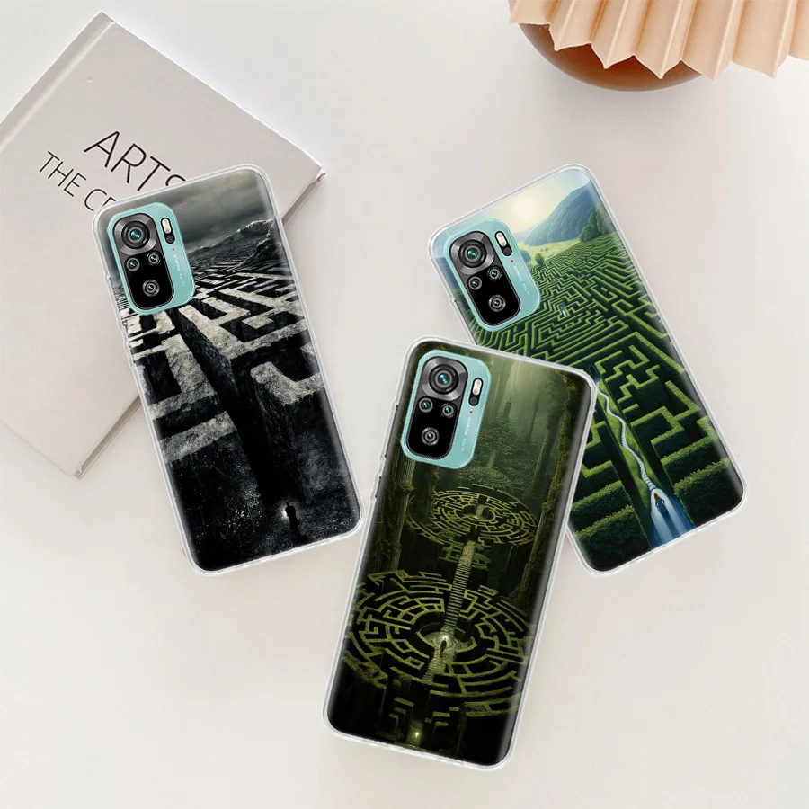 Ancient Maze Phone Case For Xiaomi Poco X6 X5 X4 F4 GT X3 NFC F6 Pro 5G M5 M5S M4 M3 Mi F5 F3 F2 F1 Clear Cover Coque TPU CapaPh