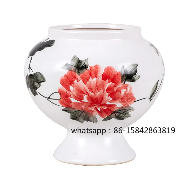 ceramic flower pot household TV cabinet dining table flower arrangement orchid holly triangle plum light luxury flower device