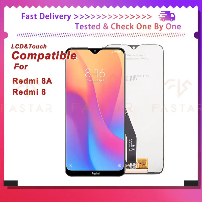 

8A 6.22"Tested For Xiaomi Redmi 8 8A LCD Display Touch Digitizer Assembly Replacement Phone Parts Screen Redmi 8 Redmi 8A lcd