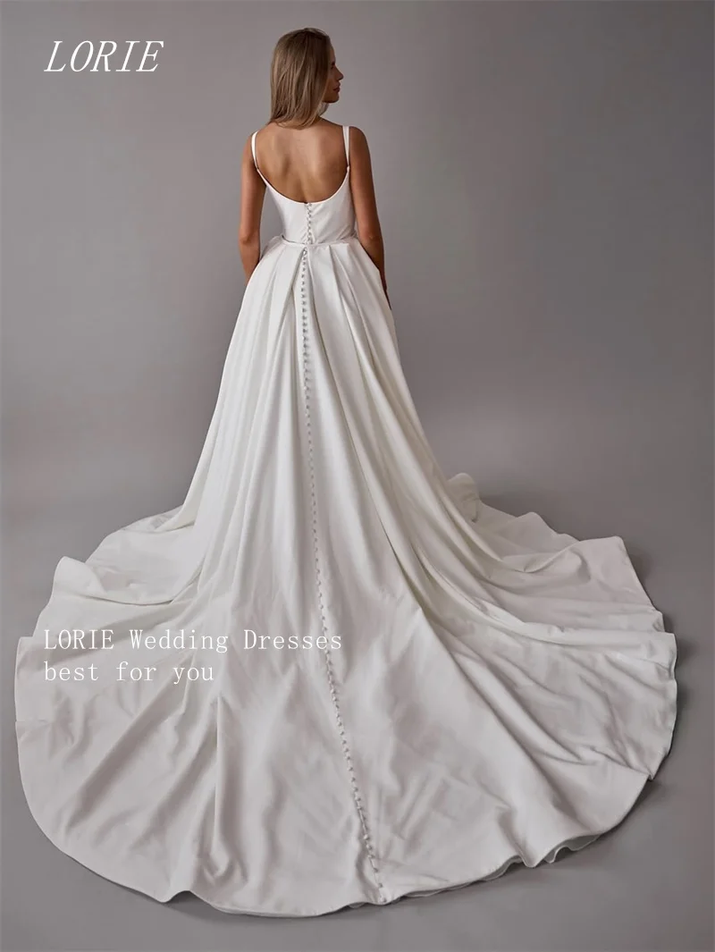 ローリー クラシック マーメイド ウェディングドレス スパゲッティストラップ ブライダルドレス 高級ボタン ウェディングドレス カスタマイズ 2026